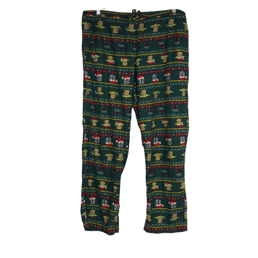 Hanna Andersson Star Wars Mandalorian Grogu Christmas Pajama Pants Green Xl